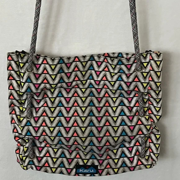 Kavu Neon Colorful Chevron Pattern Shoulder Bag - Multicolor - Picture 3 of 16